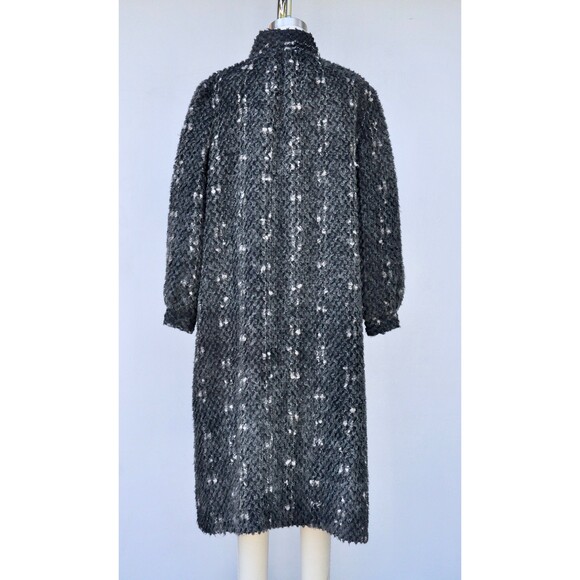 Vintage Pop Corn Wool Duster Coat - Chunky 60s 70s - Coatree Union Label  S M - Picture 8 of 10